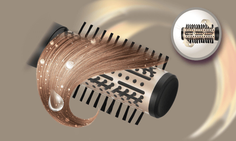 Suszarko-lokówka REMINGTON Blow Dry & Style AS7580 40 mm 1000 W Wielokierunkowa rotacja Wystarczy nacisnąć odpowiedni przycisk szczotka miękkie włosie średnica