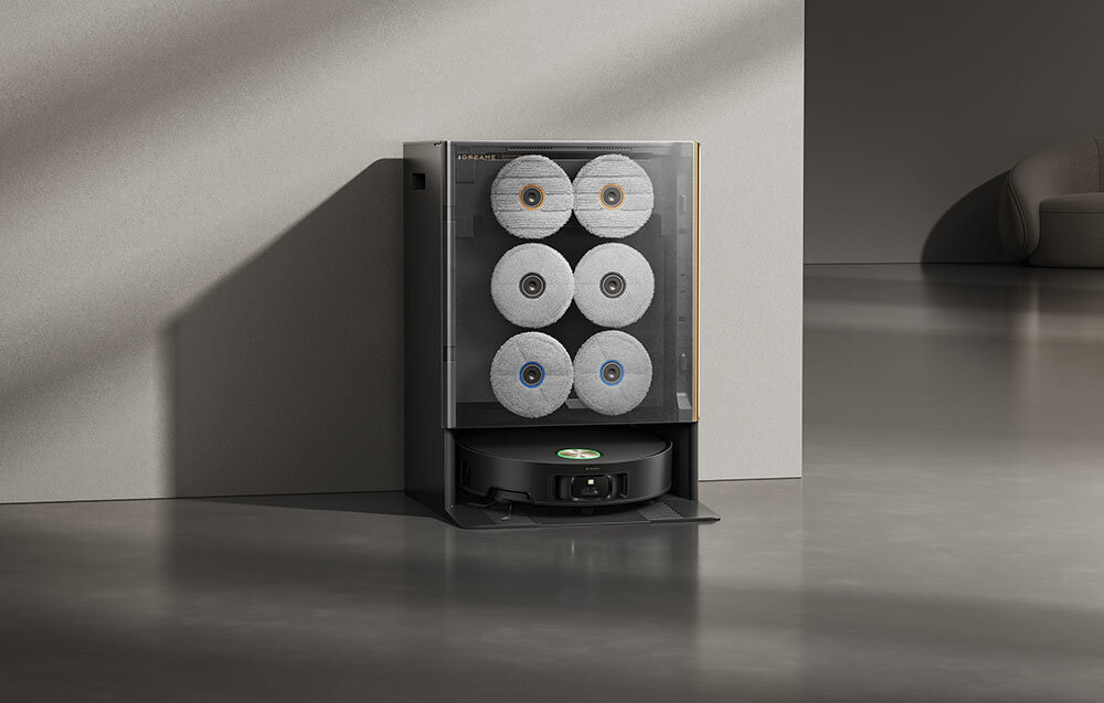 Robot sprzątający DREAME Matrix 10 Ultra Czarny Automatyczny dobór końcówek trzy pary mopów o różnych właściwościach  proces sprzątania jest w pełni zautomatyzowany