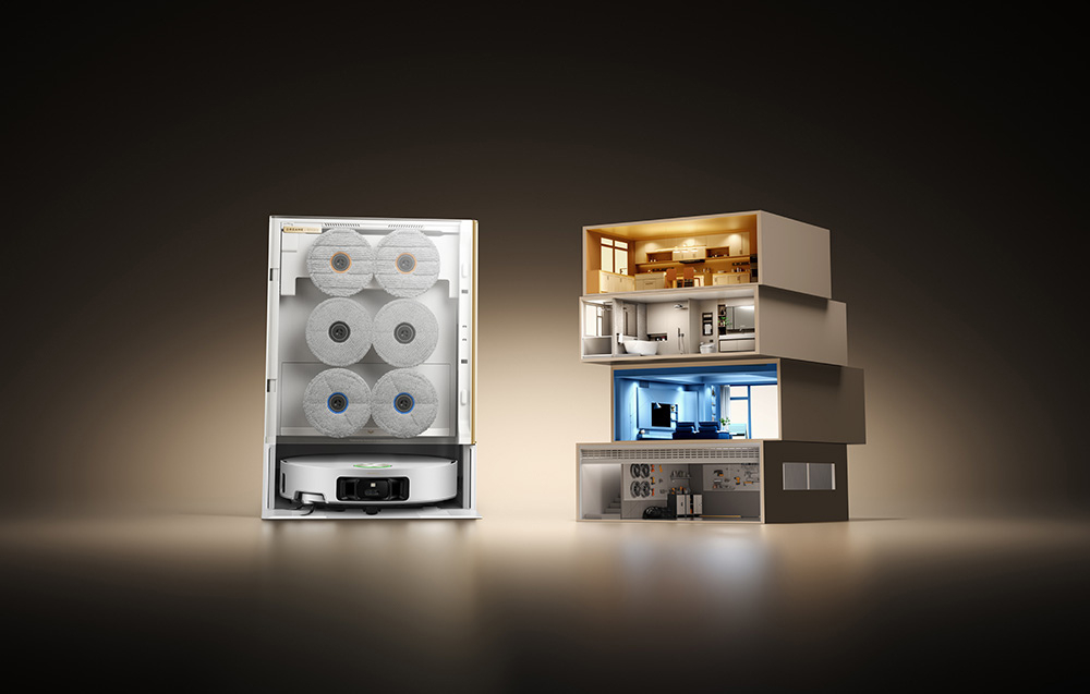 Robot sprzątający DREAME Matrix 10 Ultra Czarny Trzy zbiorniki na płyny System trzech oddzielnych zbiorników samodzielnie decydować o częstotliwości dozowania kontrola proces dopasowanie potrzeby