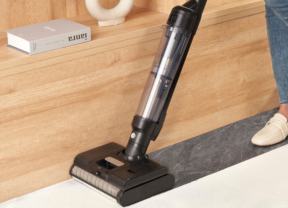 Odkurzacz JIMMY PW11 z aktywnym mopowaniem funkcja samooczyszczania i suszenia gorącym powietrzem automatyczne czyszczenie szczotek walcowych i zbiornika na brudną wodę zawsze gotowe do ponownego użycia praktyczność bezpieczenstwo 