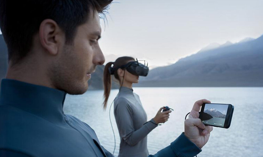 Dron DJI Neo Motion Fly More Combo gogle widok ekran transmisja