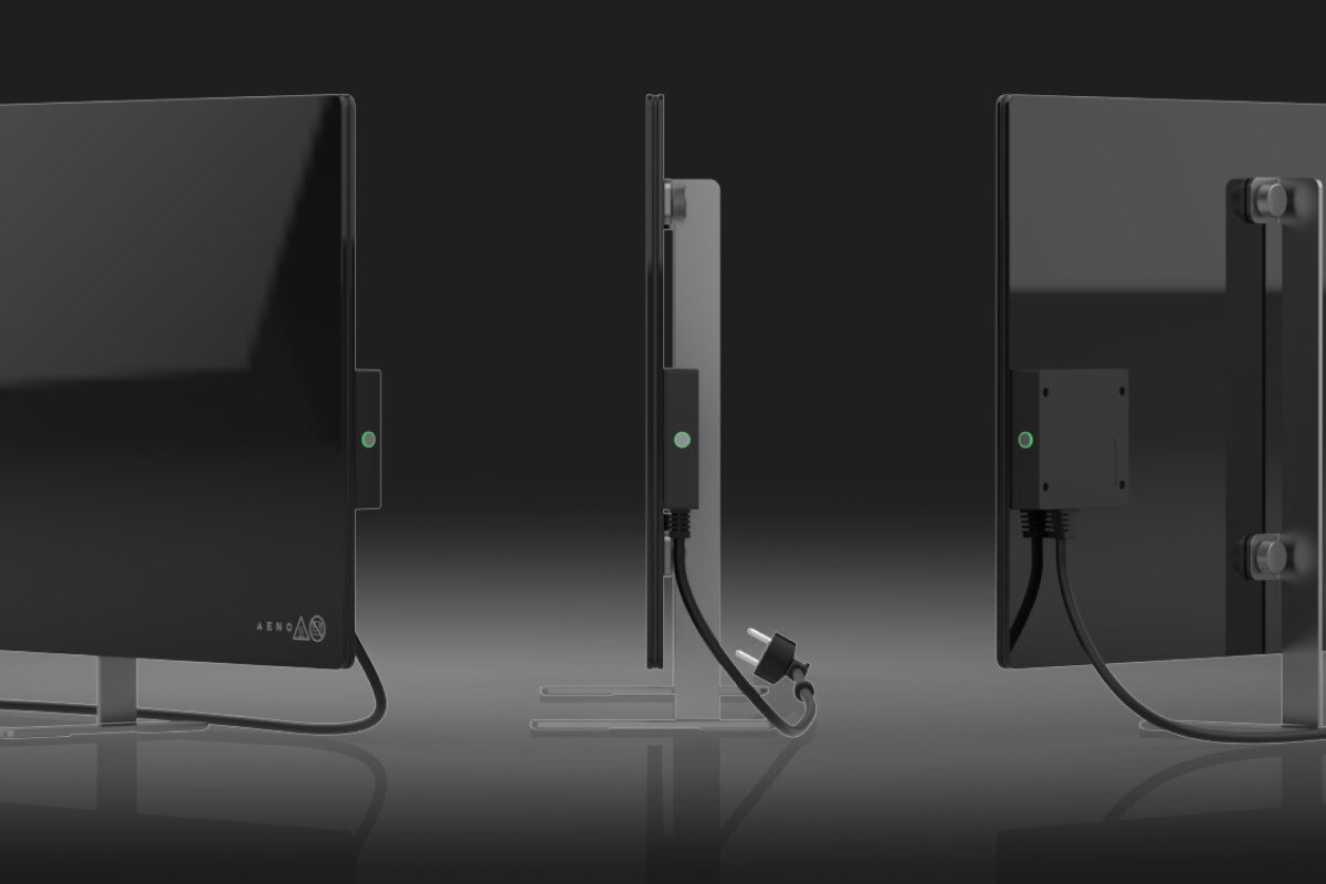 Panel grzewczy AENO AGH0002S Smart Eko Premium Czarny panel grubosc szklo hartowane podkladki