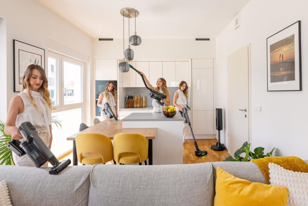 Odkurzacz HISENSE HiMove IX HVC676999DA wygląd design tło wizualizacja Kompleksowe sprzątanie domu