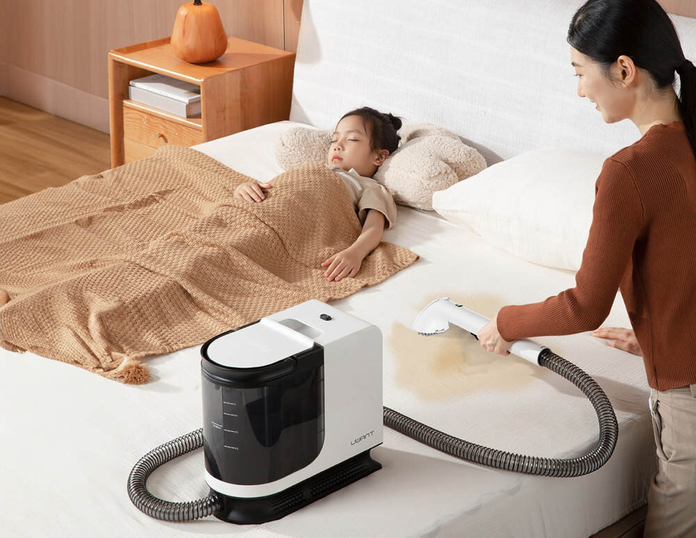 Odkurzacz UWANT Y200 Biały Higiena bez chemii Gorąca para pozwala ograniczyć użycie detergentów dla dzieci oraz zwierząt zdrowy mikroklimat