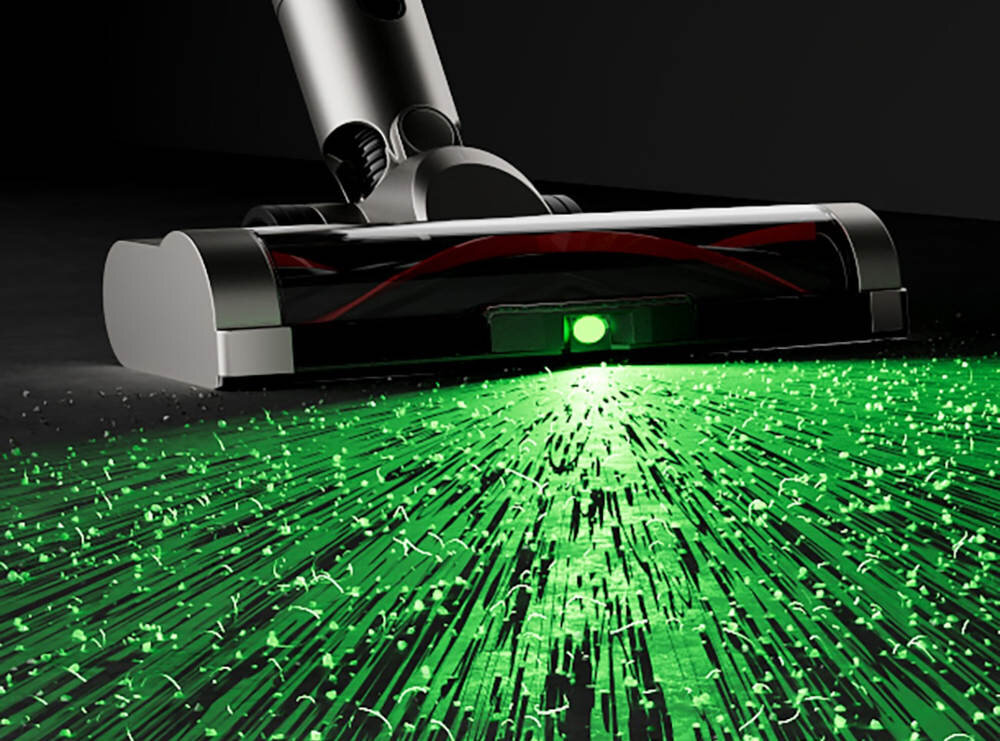Odkurzacz UWANT V500 Zielone światło LED o kącie 60° kurz wzdłuż listew, pod meblami i w zacienionych miejscach