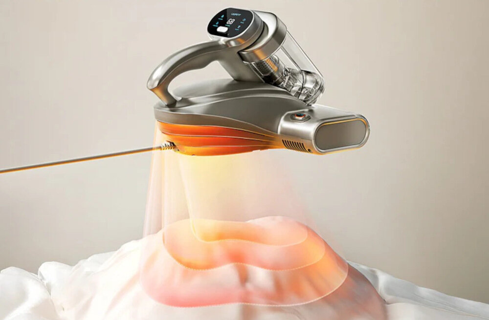 Odkurzacz UWANT M700 Szary kontrola pracy Wyświetlacz MiteTrack poziom zabrudzeń poziom hałasu