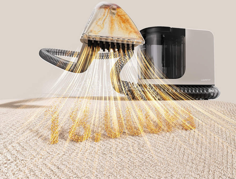 Odkurzacz UWANT Y200S Szary Skuteczne pranie i para  z funkcją pary dezynfekcja temperatura usuwa bakterie, roztocza i uporczywe plamy Silne ssanie 18 000 Pa