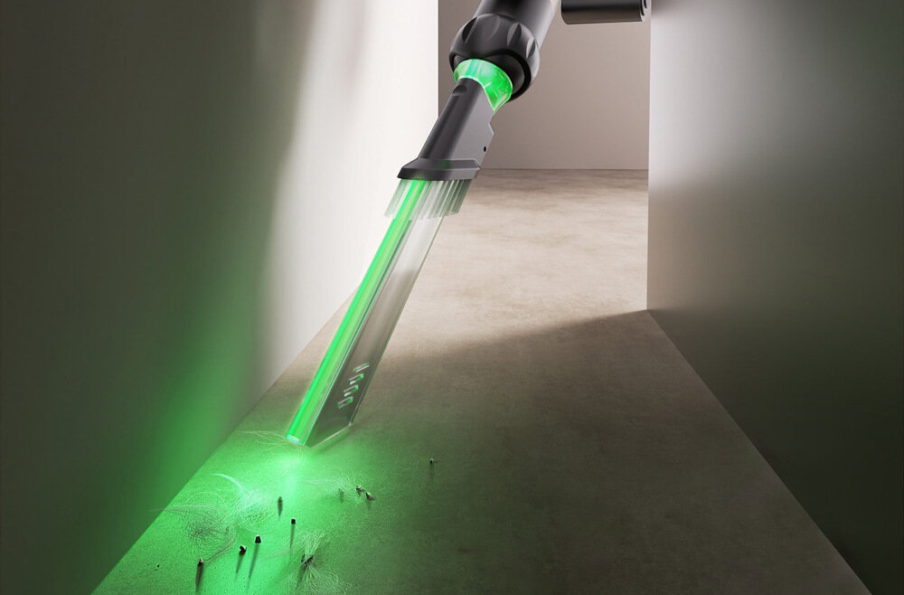 Odkurzacz UWANT V600 Dociera w każdy zakamarek Szczotki boczne  brud z krawędzi, narożników i wzdłuż ścian Zielone światło LED o kącie 110°