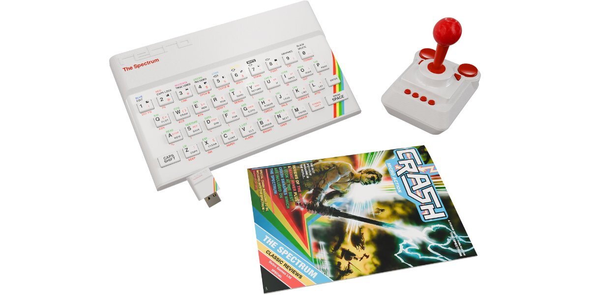 Konsola PLAION Retro The Spectrum Biały na białym tle.