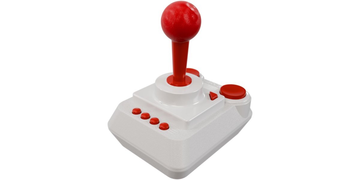 Joystick konsoli PLAION Retro The Spectrum na białym tle.