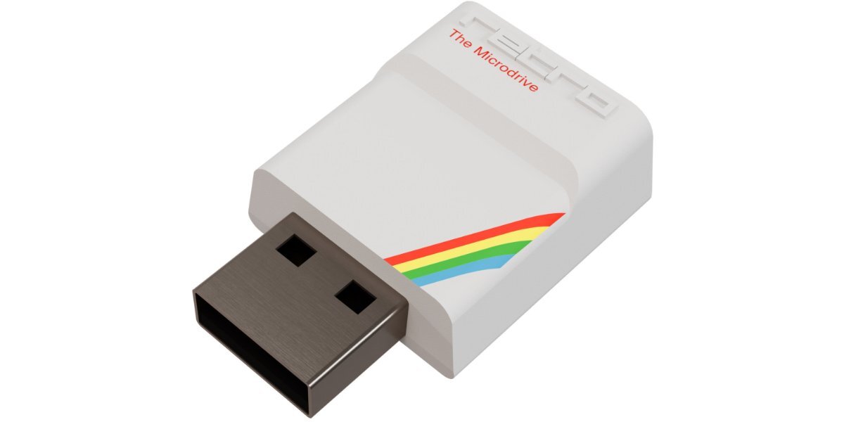 THEMICRODRIVE konsoli Plaion Retro The Spectrum na białym tle.