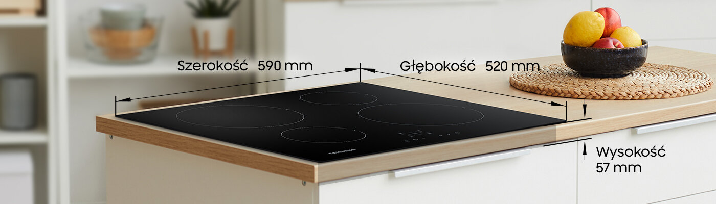 Wymiary płyty indukcyjnej Samsung NZ64F3NM1AB