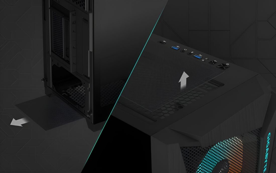  Obudowa GIGABYTE C301 Glass  - filtry 