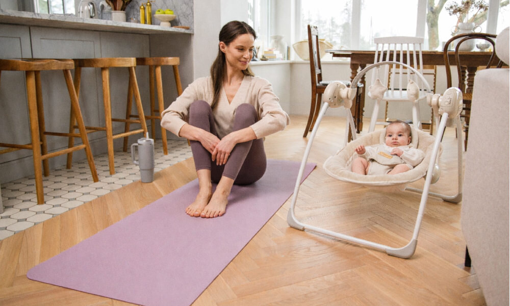Bujaczek MOMI Liss Beżowy prezentacja wizualizacja design wygląd Komfort i spokój dziecka