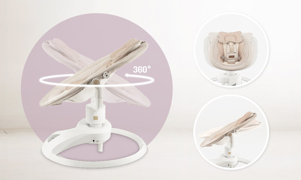 Bujaczek MOMI Pearl Beżowy Obrót siedziska 360° Siedzisko obracające się o 360° 