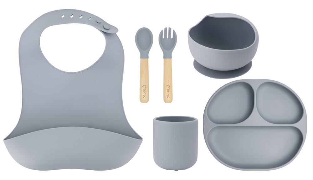 Zestaw naczyń MOMI Ami Szary waga wymiary przenoszenie przechowywanie