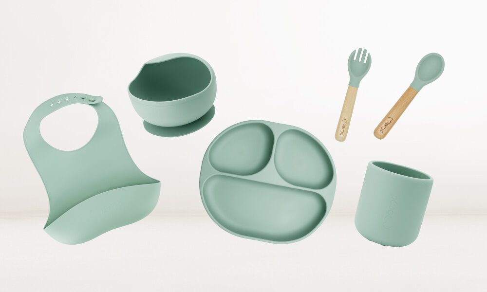 Zestaw naczyń MOMI Ami Zielony dla dzieci od 6 miesiąca życia wiek przeznaczenie