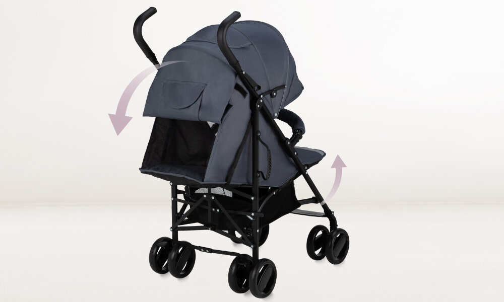 Wózek spacerowy MOMI Akira Szary Regulacja oparcia i nóg Regulowane oparcie i podnóżek dopasowanie pozycja potrzeby