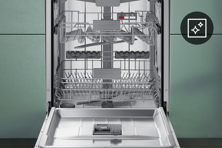 Urządzenie informuje o konieczności przeprowadzenia czyszczenia: Samsung DW60CG550B00ET 