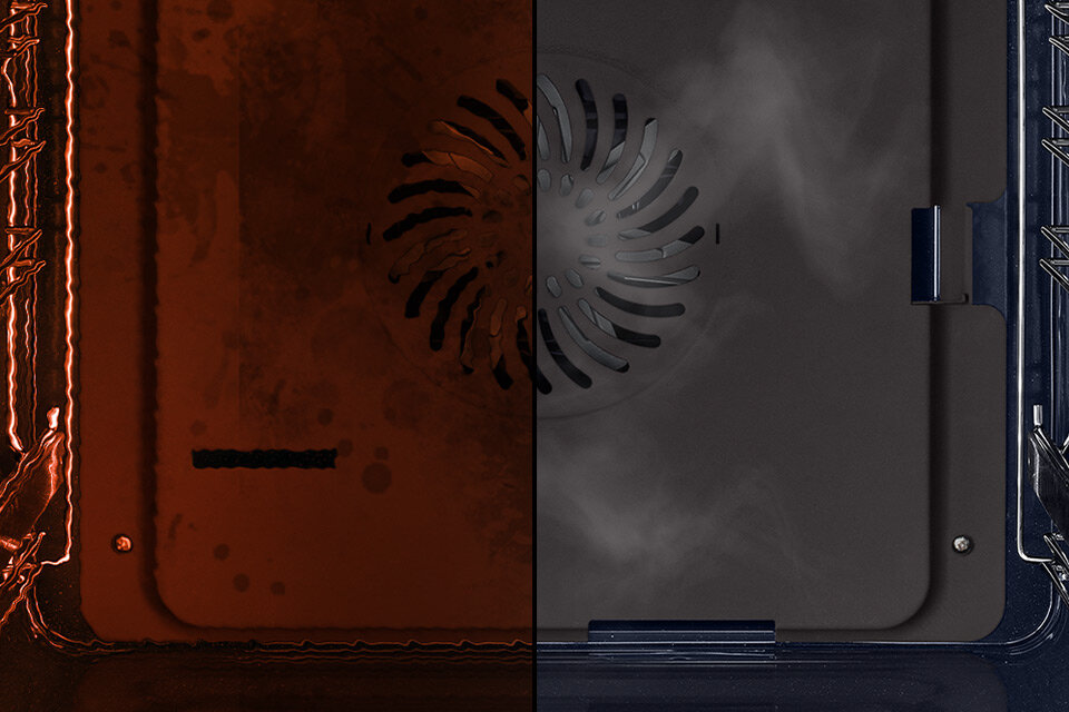 wkład katalityczny czyści wnętrze urządzenia jak pokazano na zdjęciu