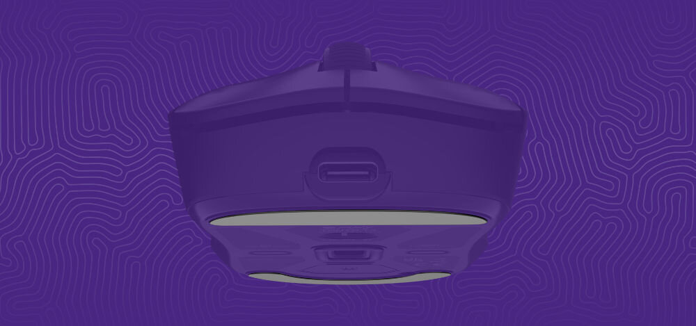 Mysz FURY Tanto T4 Wireless Biały
					płynny ruch bez przerw, elastyczny kabel USB-A / USB-C typu Paracord o długości ok. 1,8 metra, ślizgacze PTFE,
					fioletowe tło, mysz z widocznym frontem i dołem