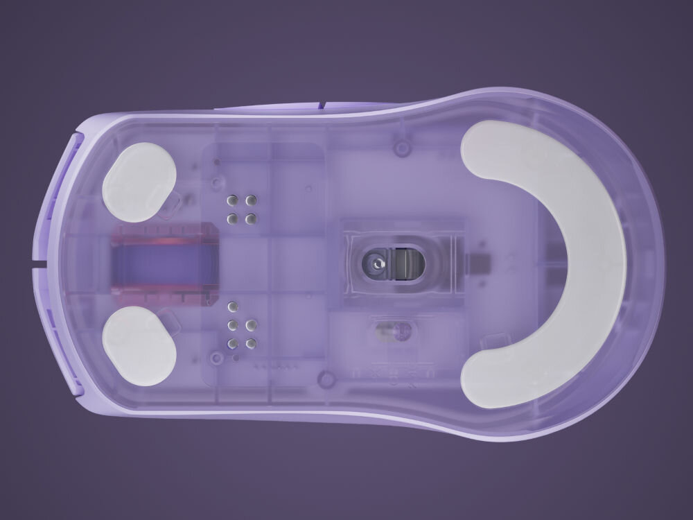 Mysz STEELSERIES Rival 3 Wireless Gen 2 widok od dołu zasilanie baterie stopy teflonowe PTFE