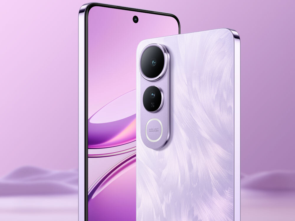 Smartfon VIVO V50 Lite 8/256GB smartfon na tle dopasowanym kolorystycznie