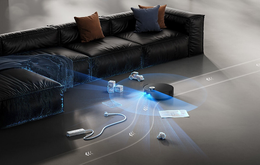 Robot sprzątający DREAME Aqua 10 Ultra Roller Complete Czarny System AstroVision™ technologia NVIDIA Isaac Slim dwie kamery AI 240 typów obiektów z dokładnością do 1 mm omija je precyzyjnie