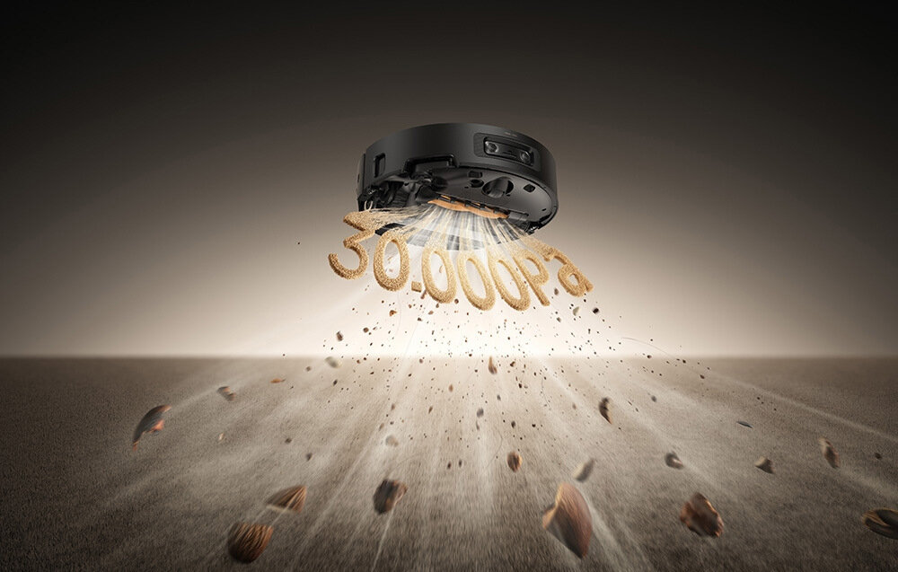 Robot sprzątający DREAME Aqua 10 Ultra Roller Complete Czarny Bezwzględny dla kurzu Silnik TurboForce system Vormax™ moc ssania certyfikat TÜV Low Noise Cleaning 