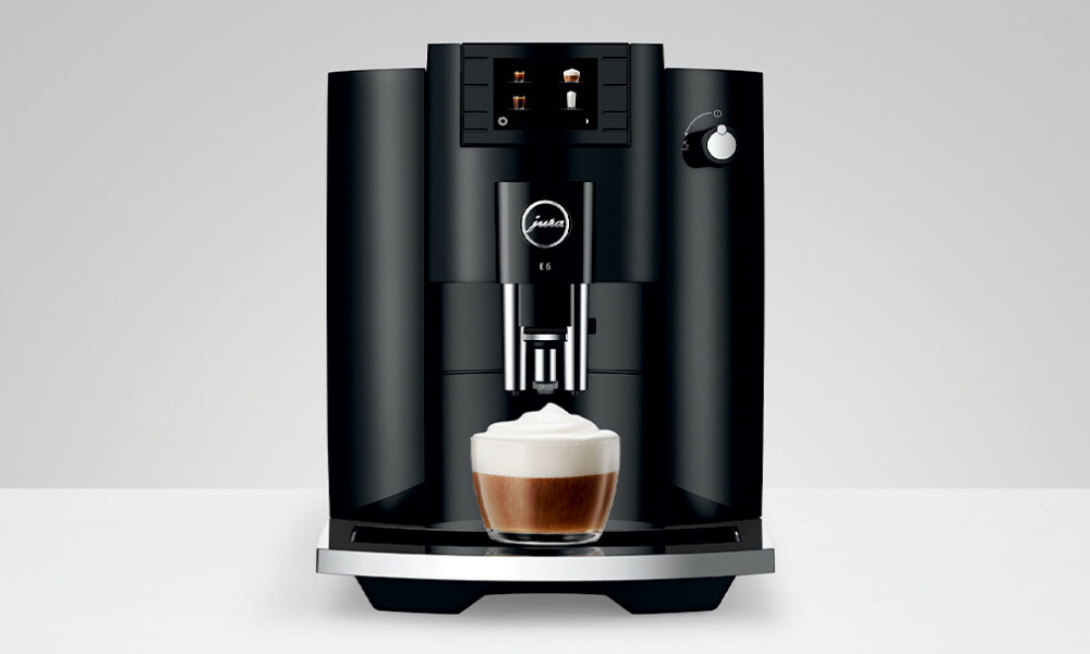 Ekspres JURA E6 Dark Czarny (EC) Doskonałe cappuccino Funkcja Easy Cappuccino dysza do mleka