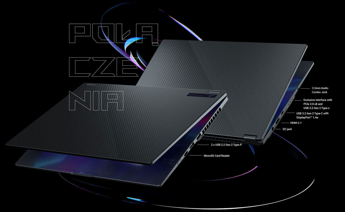 Laptop ASUS ROG Flow X16 - gniazda