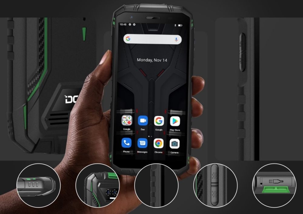 Smartfon DOOGEE S41 Pro    ekran bateria aparat procesor ram pamięć pojemność rozdzielczość zdjęcia filmy opis dane cechy blokady system łączność wifi bluetooth obudowa szkło odporność porty muzyka transfer sieć przekątna matryca waga czujniki oled amoled ips