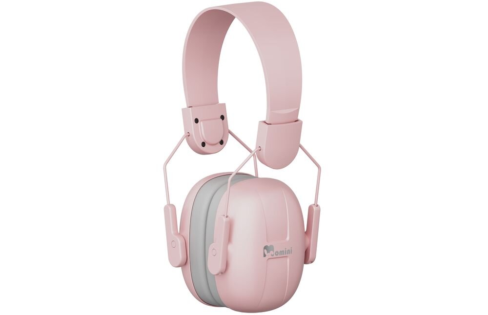 Słuchawki wygłuszające MOMINI Milo czarny kolor styl dzieci praktyczne użytkowanie, słuchawki po skosie na białym tle