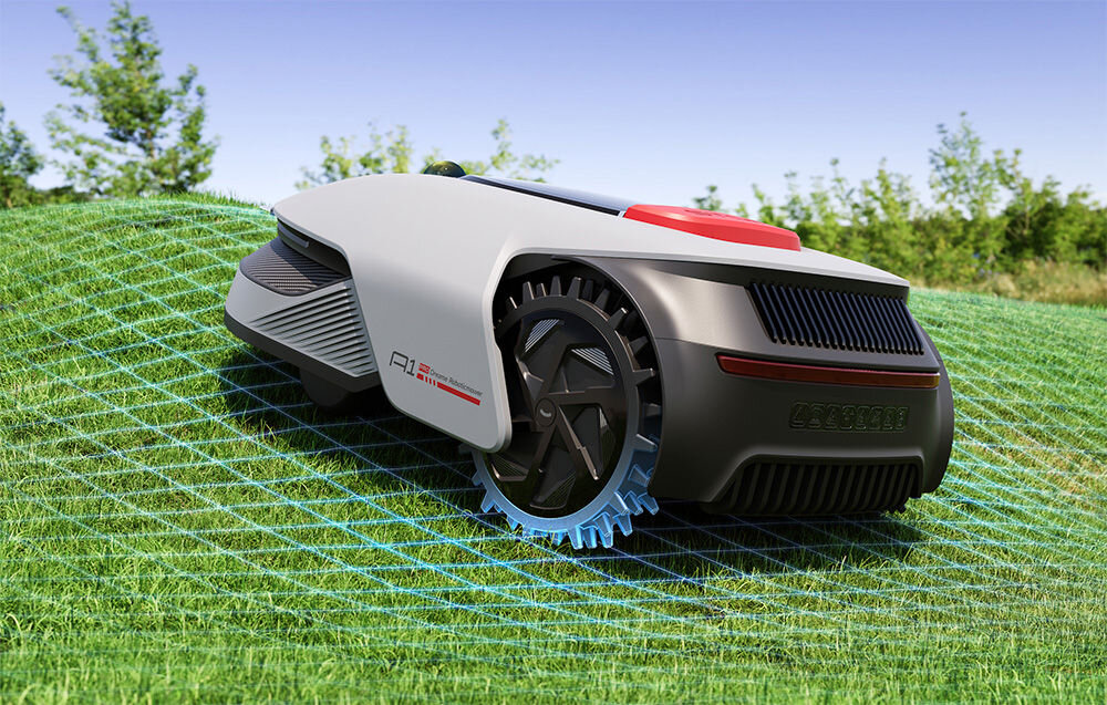 Robot koszący DREAME A1 PRO 1000 ogród trawnik robot kosi trawę podjeżdża na wzniesienie możliwość tworzenia i zarządzania dwiema niezależnymi mapami obsługuje kąt nachylenia terenu do 45%, czyli około 24°