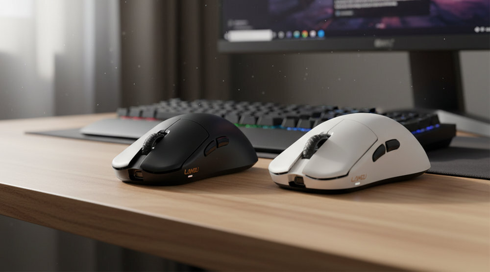 LAMZU Inca - mysz w dwóch kolorach na biurku