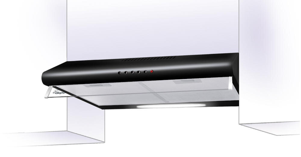 AKPO-WK-7-P3050 okap podszafkowy funkcjonalny elegancki kuchenne wnętrze wyciąg pochłaniacz prędkość praca oświetlenie żarówkowe sterowanie mechaniczne