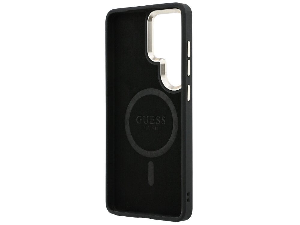 Etui GUESS 4G Embossed Ring MagSafe do Samsung Galaxy S26 Ultra Niebieski - wytrzymałe, elastyczne, MagSafe