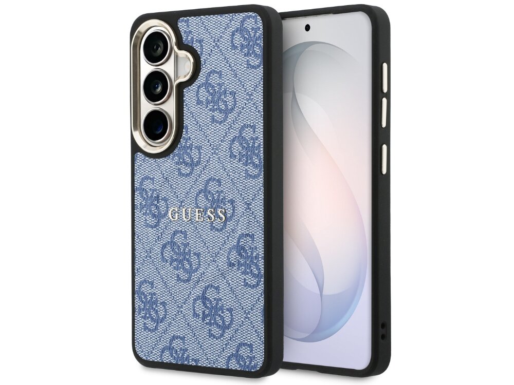 Etui GUESS 4G Embossed Ring MagSafe do Samsung Galaxy S26+ Niebieski - eleganckie, wzór 4G, magnetyczny pierścień