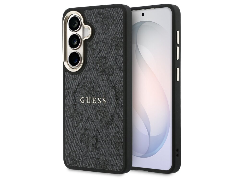 Etui GUESS 4G Embossed Ring MagSafe do Samsung Galaxy S26+ Czarny - eleganckie, wzór 4G, magnetyczny pierścień