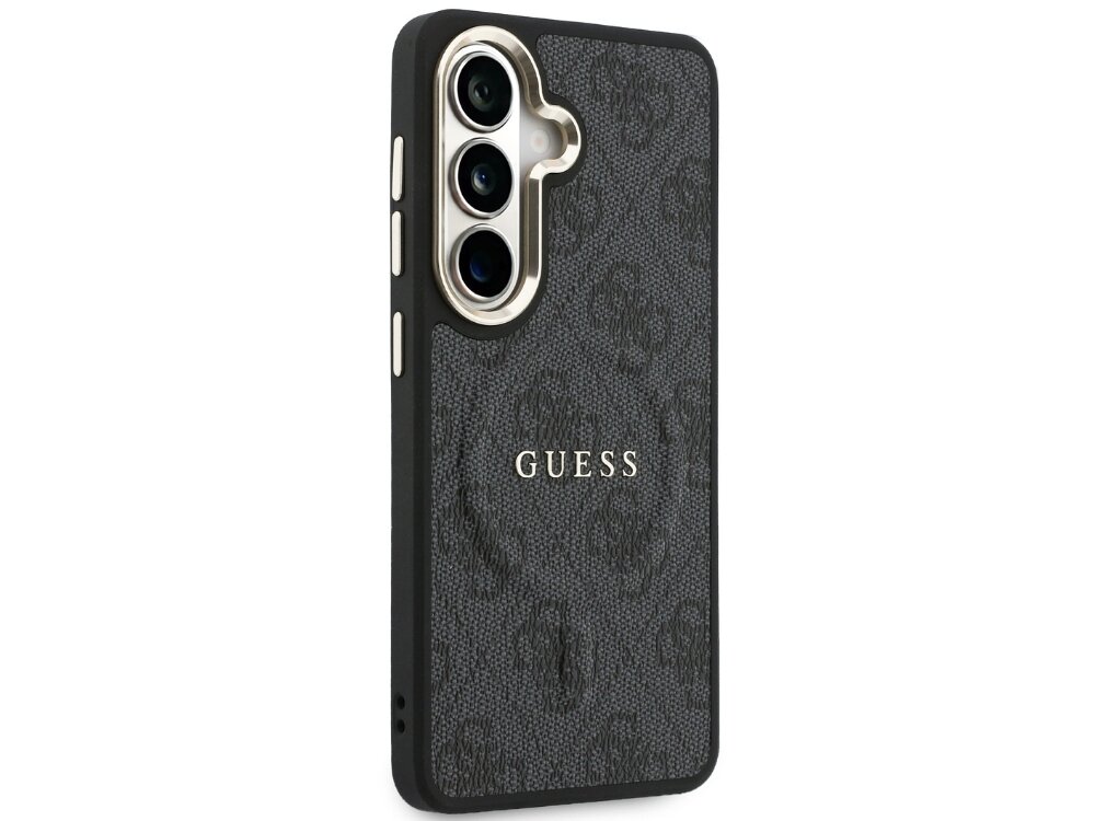 Etui GUESS 4G Embossed Ring MagSafe do Samsung Galaxy S26+ Czarny - wzór 4G, elegancki, magnetyczny pierścień
