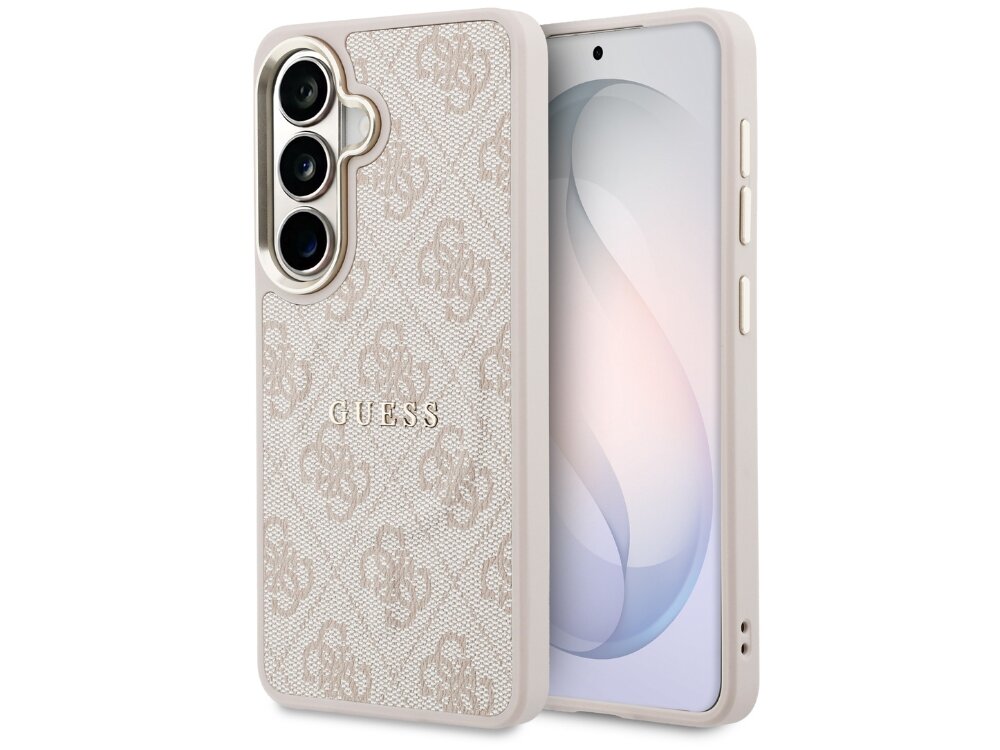 Etui GUESS 4G Embossed Ring MagSafe do Samsung Galaxy S26 Różowy - eleganckie, wzór 4G, magnetyczny pierścień