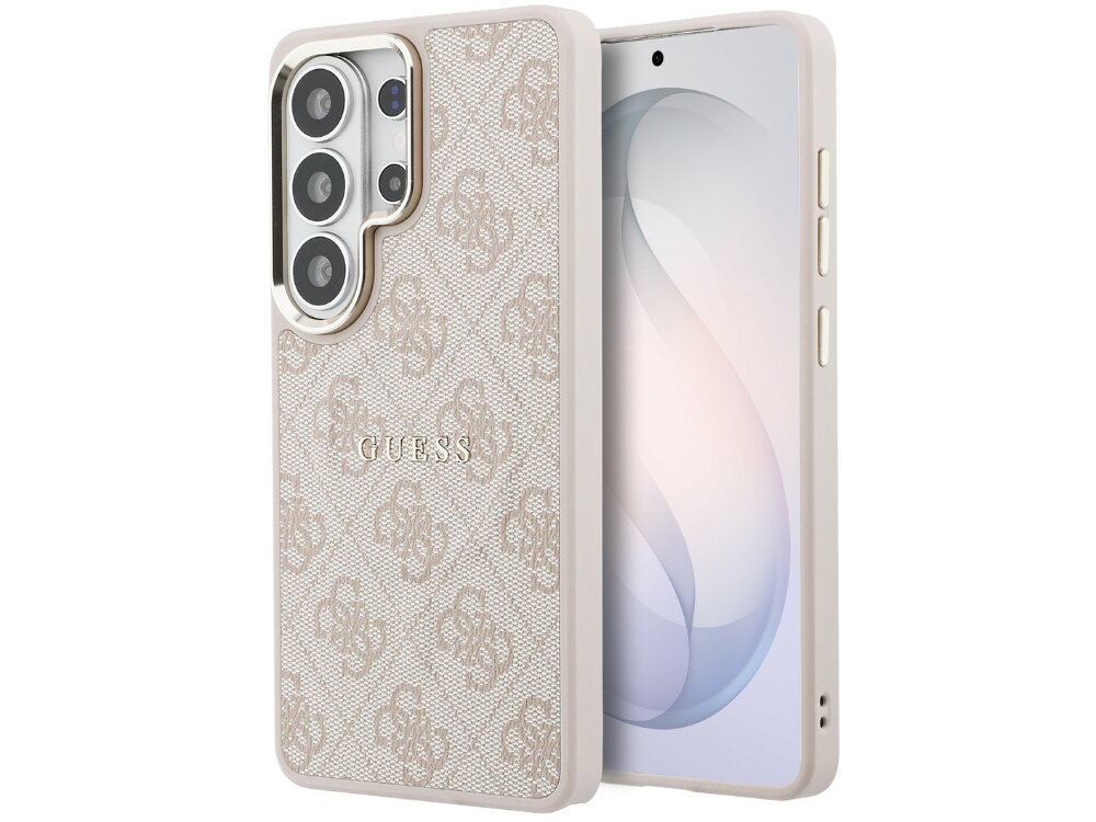 Etui GUESS 4G Embossed Ring MagSafe do Samsung Galaxy S26 Ultra Różowy - eleganckie, wzór 4G, magnetyczny pierścień