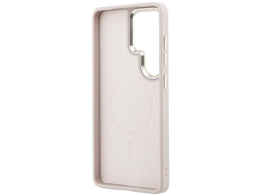 Etui GUESS 4G Embossed Ring MagSafe do Samsung Galaxy S26 Ultra Różowy - wytrzymałe, elastyczne, MagSafe