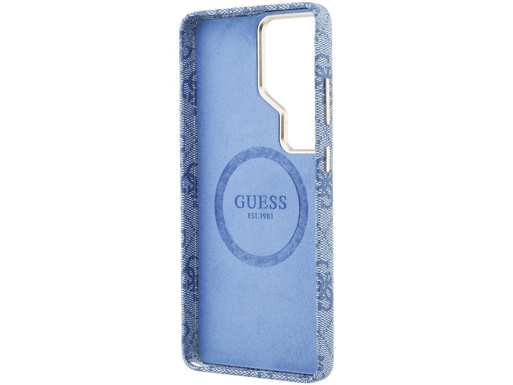 Etui Guess 4G Script Samsung Galaxy S26 Ultra - wytrzymałe, elastyczne, MagSafe Wnętrze etui Guess do Samsung Galaxy S24 z pierścieniem magnetycznym MagSafe.