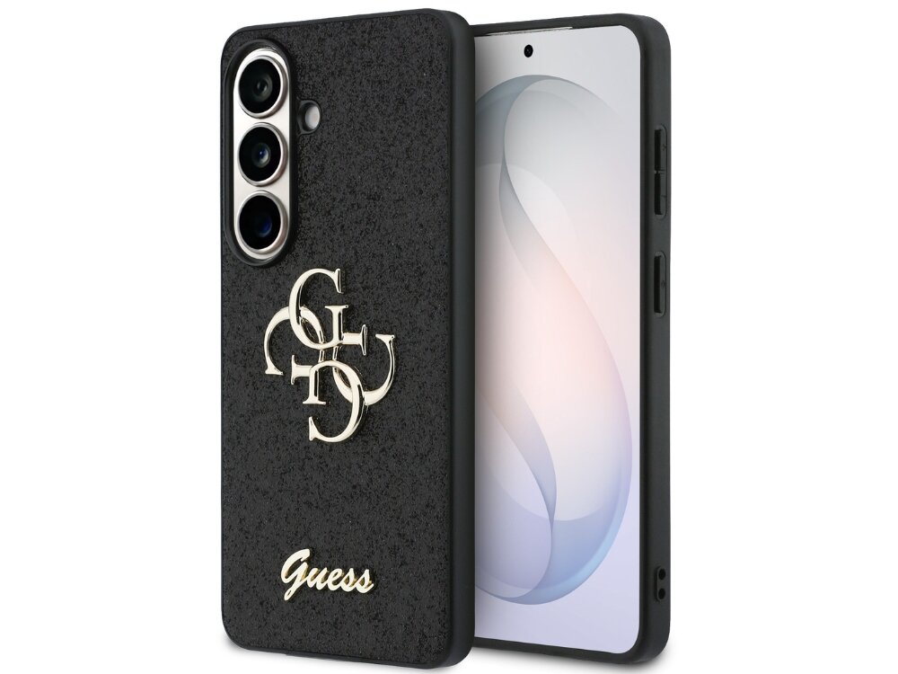 Etui GUESS Fixed Glitter Big 4G Metal Logo do Samsung Galaxy S26 Czarny - brokatowe, eleganckie, wytrzymałe