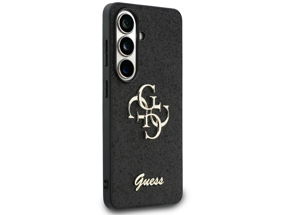 Etui GUESS Fixed Glitter Big 4G Metal Logo do Samsung Galaxy S26 Czarny - brokat, logo Guess, luksusowy design