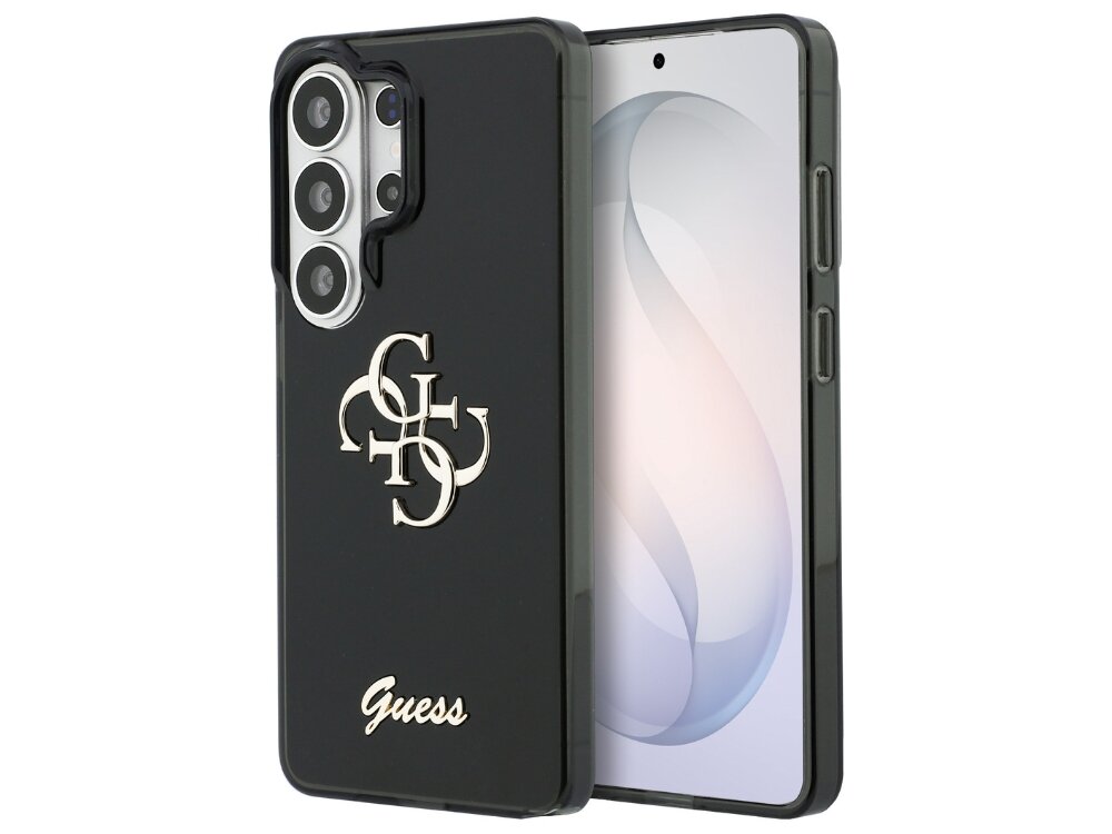 Etui GUESS IML Big Metal 4G Script do Samsung Galaxy S26 Ultra Czarny - metalowe logo, brokatowy design, wytrzymałe