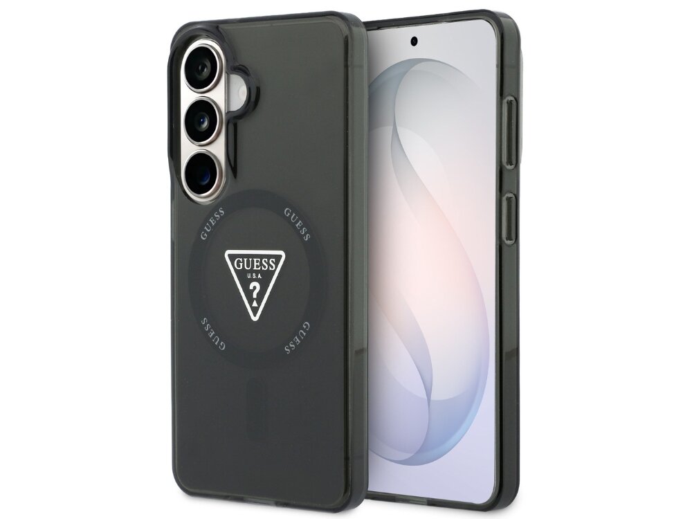 Etui GUESS IML Gradient Triangle MagSafe do Samsung Galaxy S26 Czarny - gradient, eleganckie, wytrzymałe