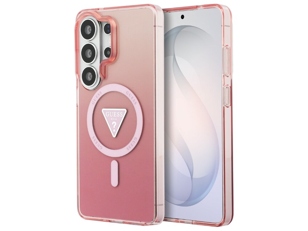 Etui GUESS IML Gradient Triangle MagSafe do Samsung Galaxy S26 Ultra Różowy - gradient, eleganckie, wytrzymałe