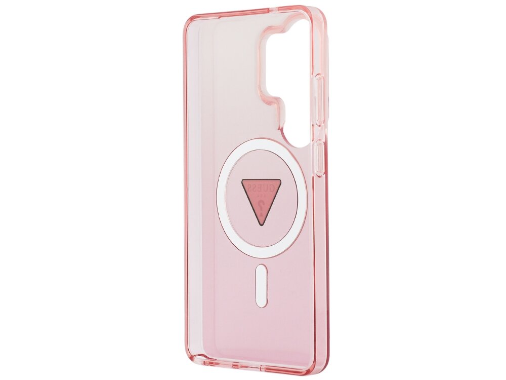Etui GUESS IML Gradient Triangle MagSafe do Samsung Galaxy S26 Ultra Różowy - wytrzymałe, MagSafe, ochrona ekranu i aparatu